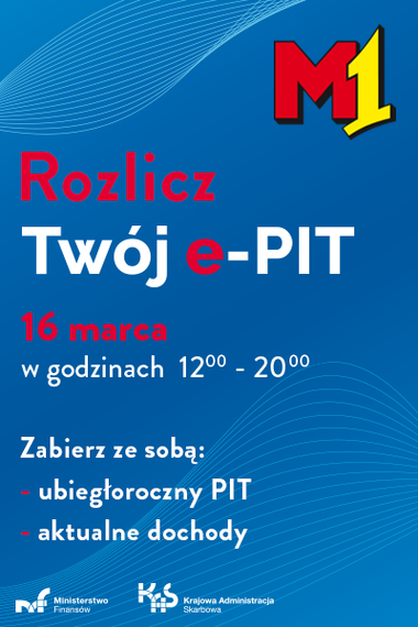 Twój e-PIT już 16 marca w M1 Poznań