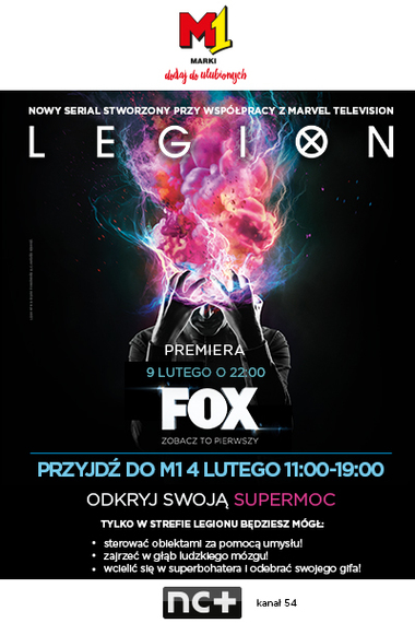 Promocja serialu Legion w M1 Marki